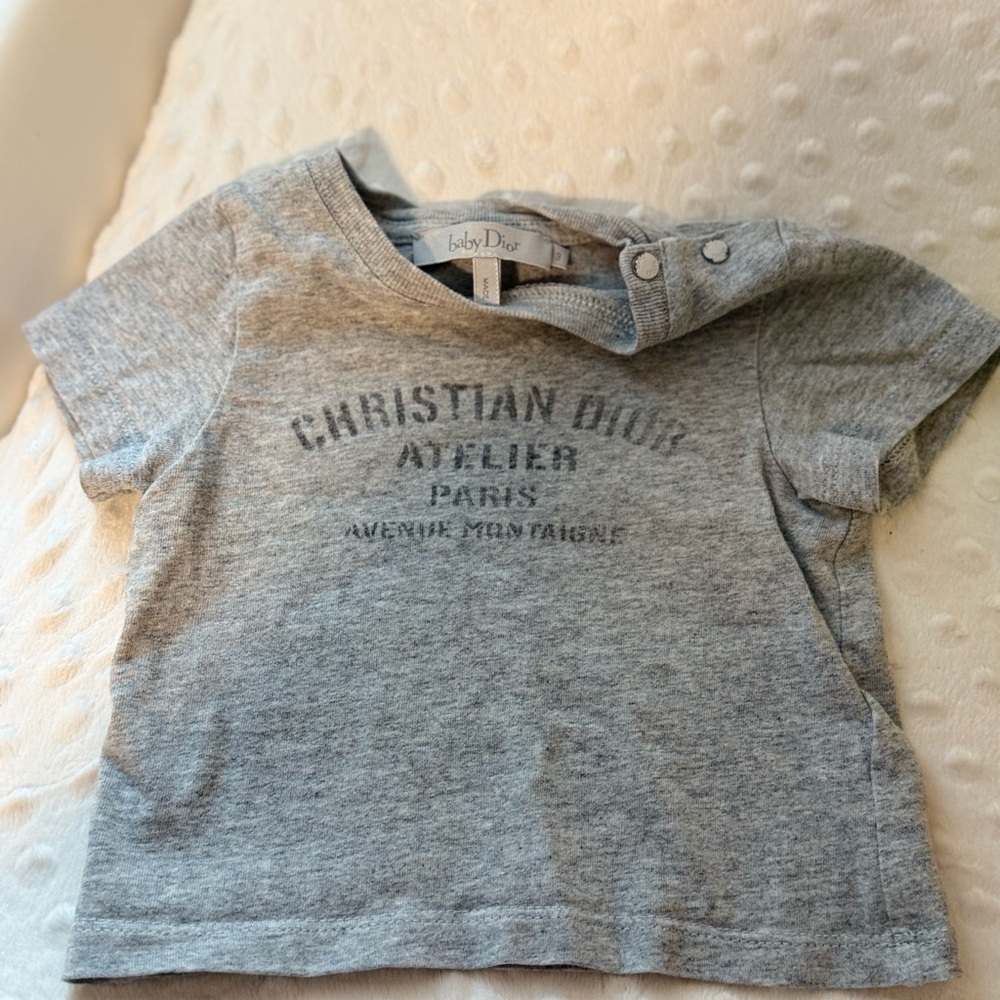 Dior Kids Gray Short Sleeve Tee